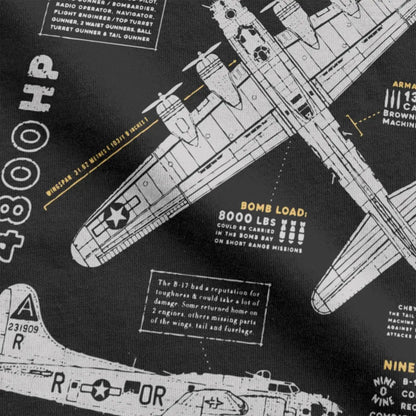 Men's T-Shirts B-17 Flying Fortress Humor Cotton Tees Fighter Plane WW2 War Pilot Aircraft Airplane T Shirt Tops 4XL 5XL 6XL