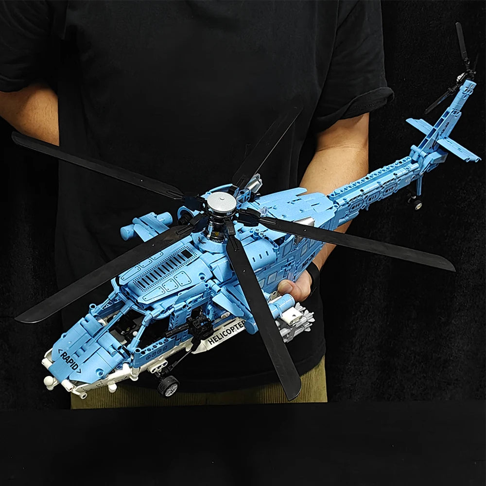 HUIQIBAO 1389PCS WW2 Military Helicopter Gunship Building Block Set for Children Airplane Weapon Bricks Toy Brick home Decor.