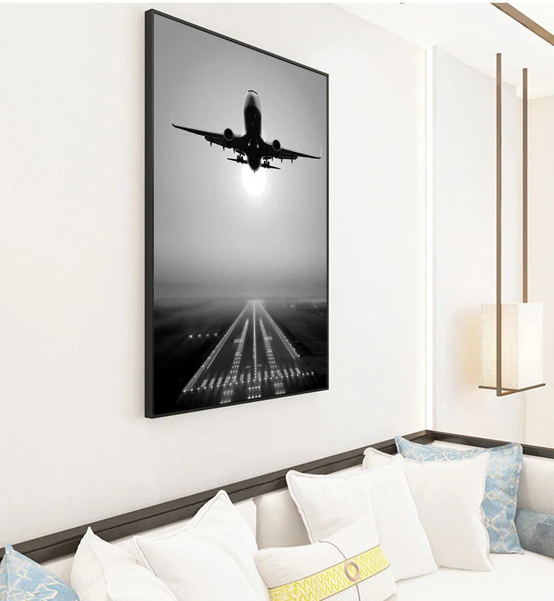 Home Decoration Plane Take Off Paintings Wall Art HD Prints