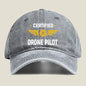 Drone Pilot Aviation - Themed Certification Badge Art Washed Baseball Cap
