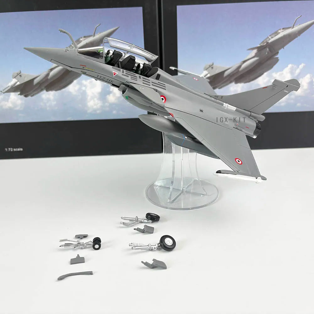 France Air Force Rafale Fighter Jet Airplane Metal Model Military Finished Alloy Simulation Aircraft