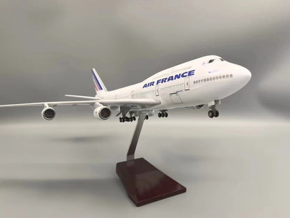 47 CM B747 Model AIR France Airlines With Resin Toy Aircraft Plane Model With Wheels