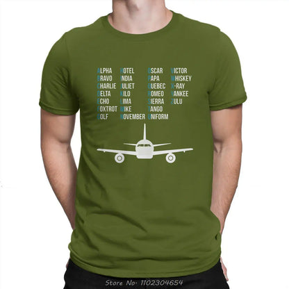 Phonetic Alphabet T-shirt Airplane Pilot Gift Aviation Lover Tshirt Cotton O-neck Unisex Tops Tees Men