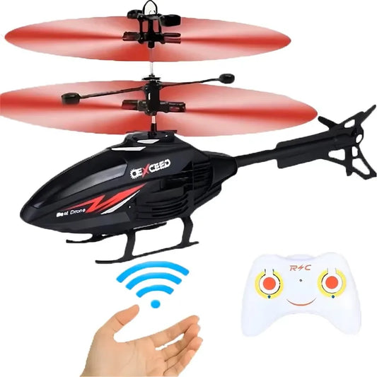 2 Channel Gesture Control Suspension Helicopter RC Remote Induction Aircraft With Charging LED Light Kids Toy for Boys