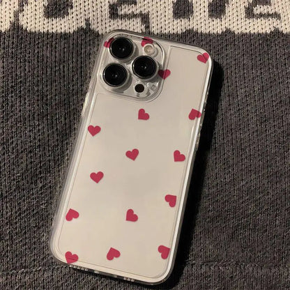 Aircraft Love Heart Couple Phone Case For IPhone 16 15 14 12 11 Pro Max 13 Mini XR XS X 7 8 Plus Plane Transparent Cover Fundas