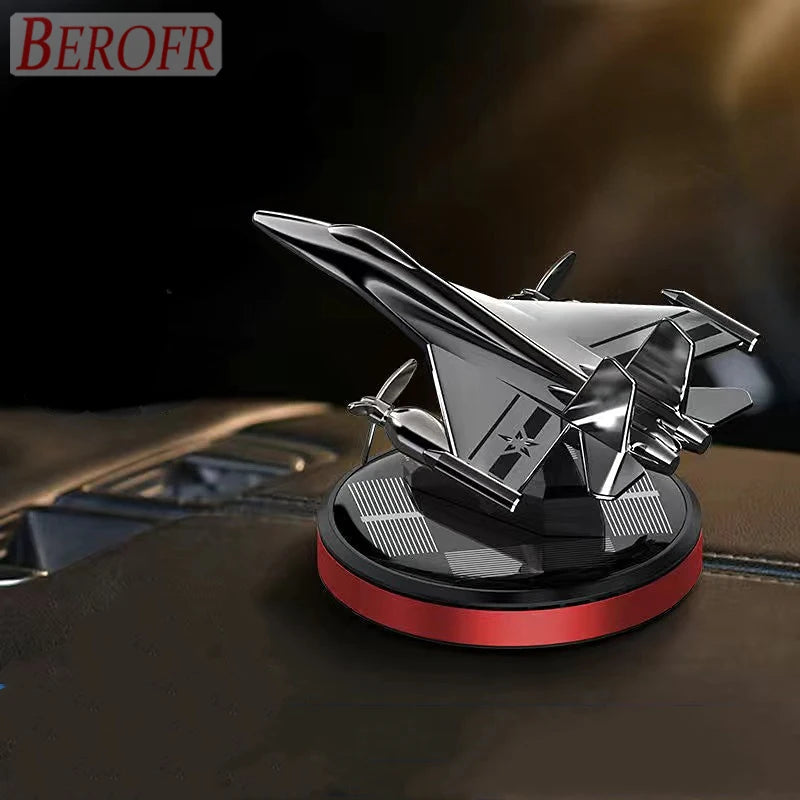 Car Air Freshener Fighter Aeroplane Perfume Solar Power Plane Diffuser Aluminium Airplane Fragrance Aircraft Dashboard Parfum