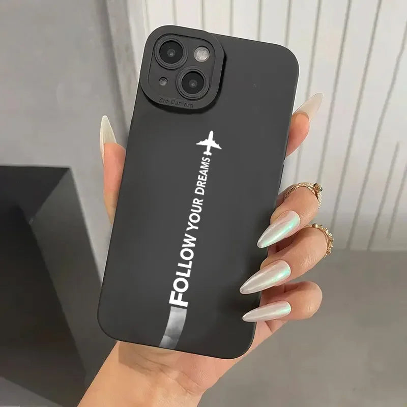 Premium Airplane Pattern Phone Case For iPhone 17 16 15 Pro Max Cases iPhone 14 13 12 11 16 Plus 16E 17 Air Soft Silicone Cover