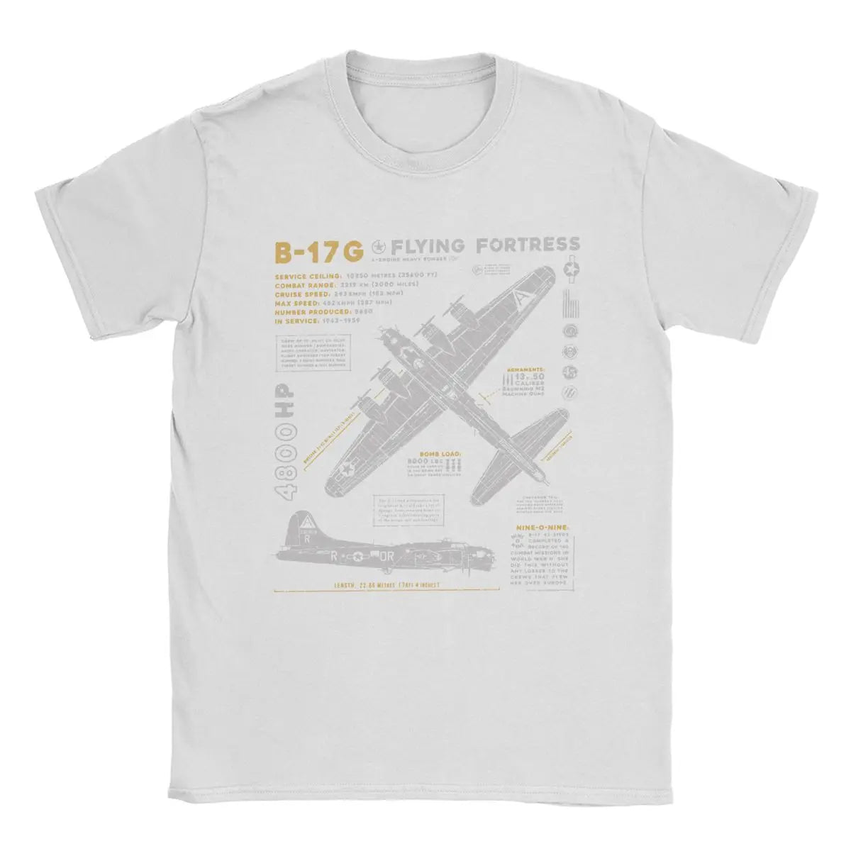 Men's T-Shirts B-17 Flying Fortress Humor Cotton Tees Fighter Plane WW2 War Pilot Aircraft Airplane T Shirt Tops 4XL 5XL 6XL